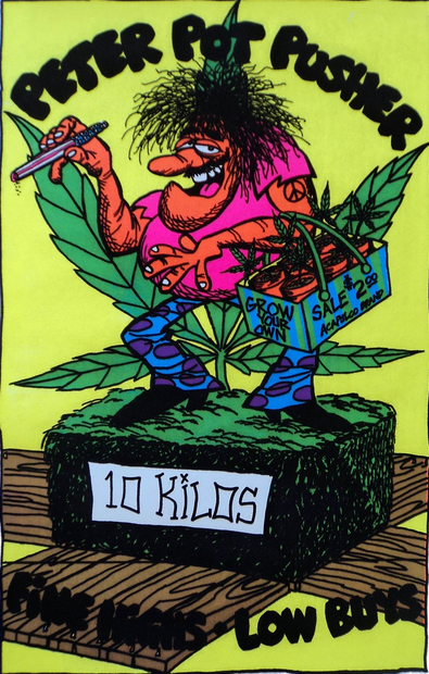 Felt Black Light Poster - 1972 - Peter Pot Pusher