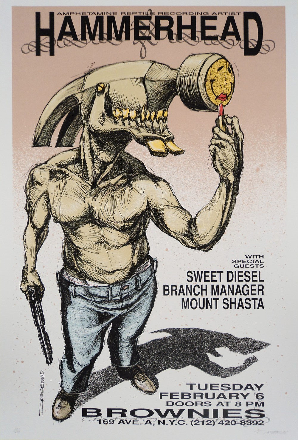 Derek Hess - 1996 - Hammerhead Concert Poster