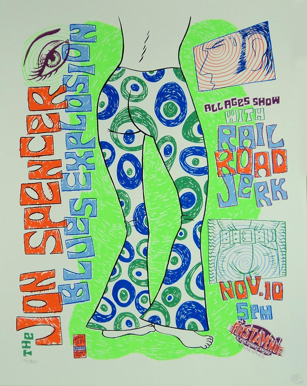 Ward Sutton - 1996 - Jon Spencer Blues Explosion Concert Poster