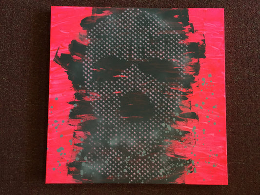 Armando Chainsawhands - 2016 - Hot pink/grey/pink and light grey stars Ski Mask Original Canvas