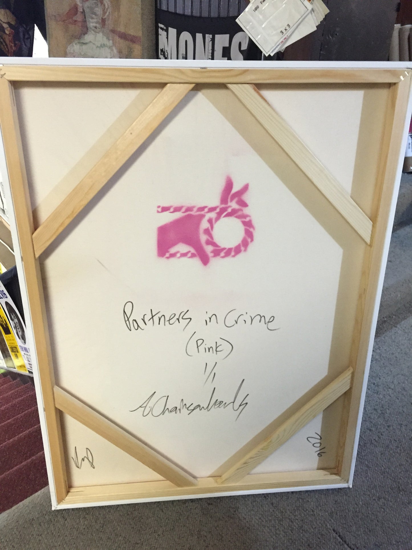 Armando Chainsawhands - 2016 - Partners in Crime (Pink) Original on Canvas