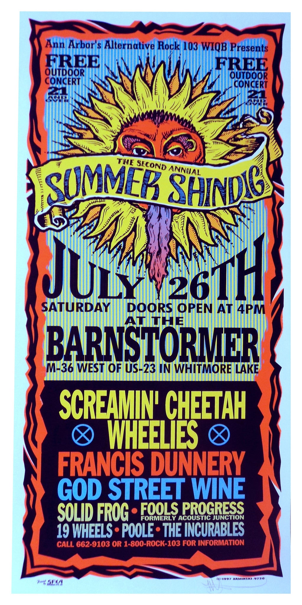 Mark Arminski - 1997 - Summer Shindig Concert Poster
