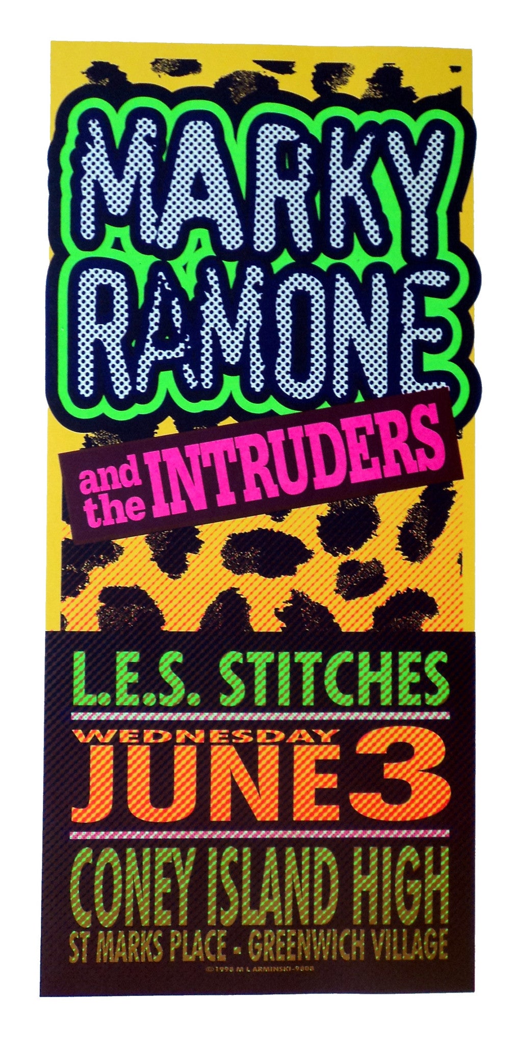 Mark Arminski - 1998 - Marky Ramone Concert Poster