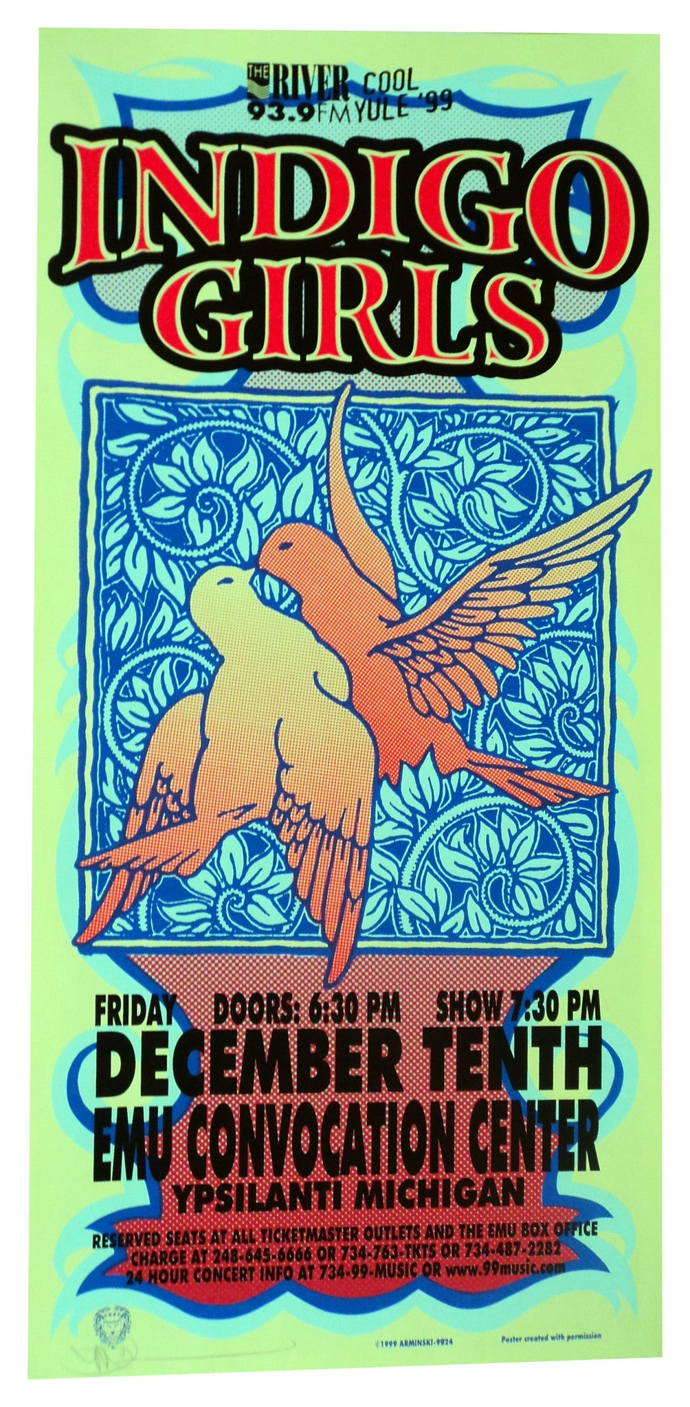 Mark Arminski - 1999 - Indigo Girls Concert Poster