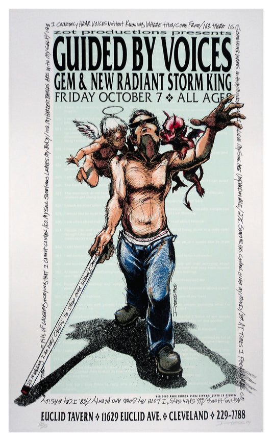 Derek Hess - 1994 - Guided By Voices Concert Poster