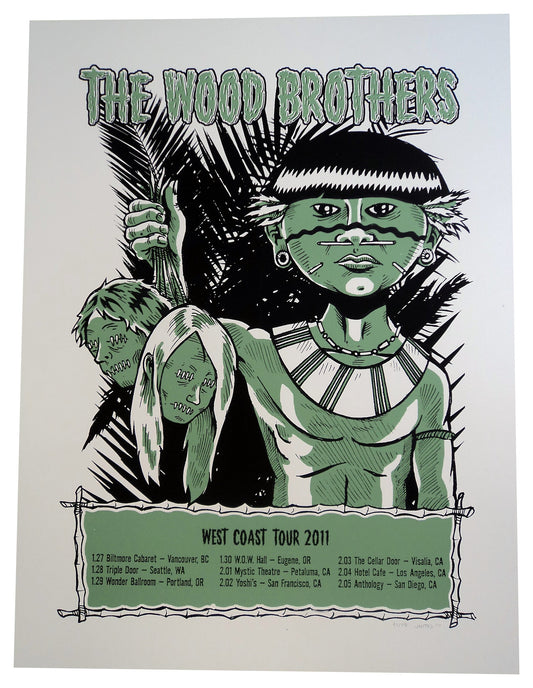 Lonny Unitus - 2011 - The Wood Brothers West Coast Tour Concert Poster