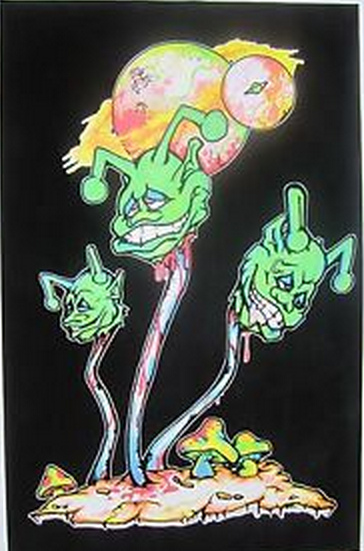 Felt Black Light Poster - 1996 - Munchin Heads
