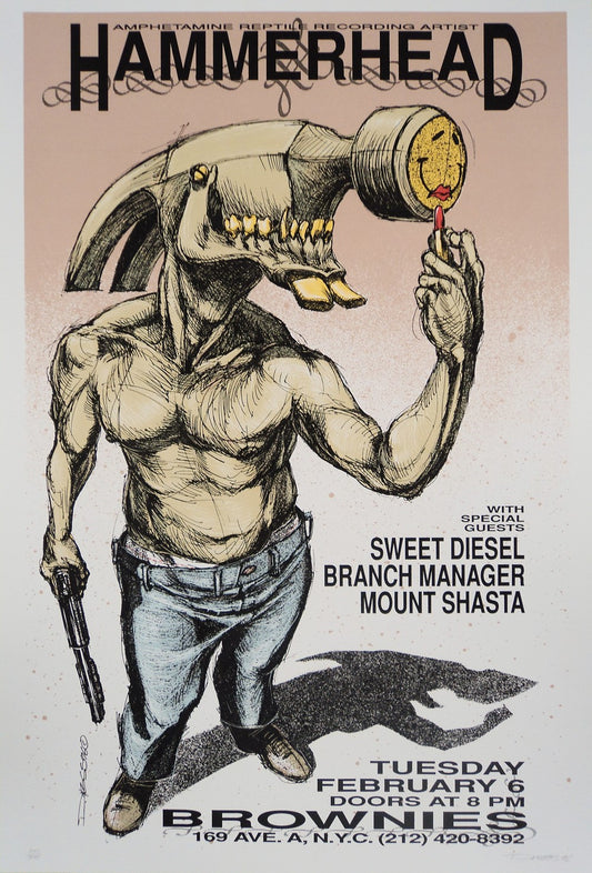 Derek Hess - 1996 - Hammerhead Concert Poster